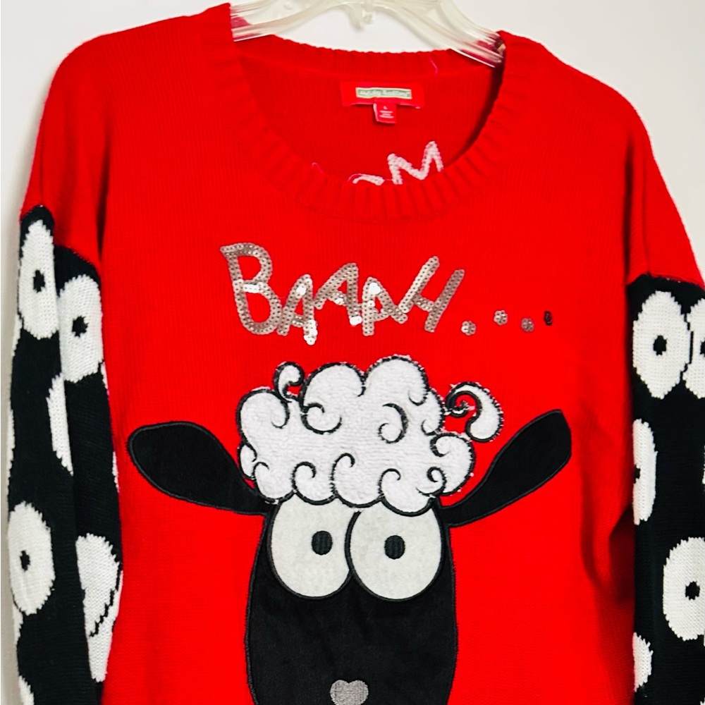 Red Sheep Graphic Sweater